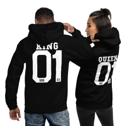 King & Queen - 2 Hoodies für Paare