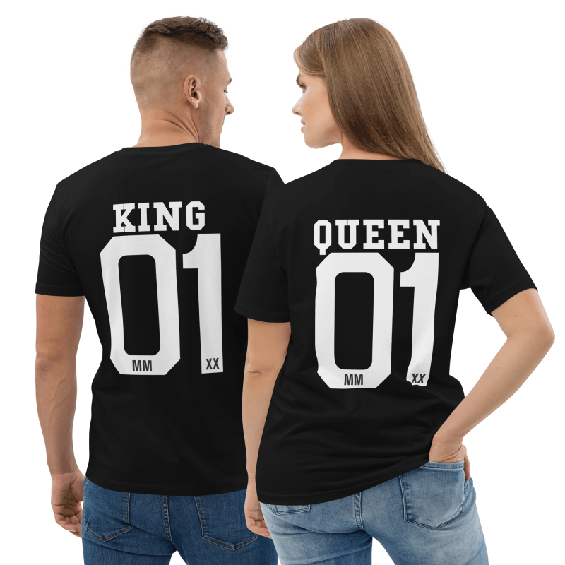 King & Queen - 2 T-Shirts für Paare